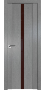 Межкомнатная дверь Profildoors 2.04XN Грувд серый Стекло Lacobel Коричневый лак
