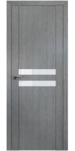 Межкомнатная дверь Profildoors 2.03XN Грувд серый Стекло Белый лак
