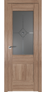 Межкомнатная дверь Profildoors 2XN Салинас светлый Стекло Узор графит с прозрачным фьюзингом(ромб)