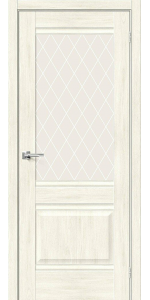 Межкомнатная дверь BRAVO Прима-3 Nordic Oak / White Сrystal