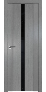 Межкомнатная дверь Profildoors 2.04XN Грувд серый Стекло Lacobel Черный лак