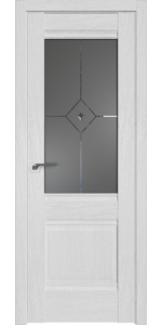 Межкомнатная дверь Profildoors 2XN Монблан Стекло Узор графит с прозрачным фьюзингом(ромб)