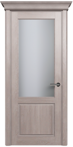 Межкомнатная дверь STATUS CLASSIC 521 ДУБ СЕРЫЙ Стекло матовое белое