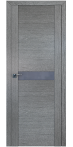Межкомнатная дверь Profildoors 2.05XN Грувд серый Стекло Серебряный лак