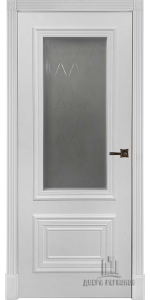 Межкомнатная дверь Престиж 1/2 эмаль белая остекленная
