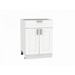 Прямая кухня Лофт-01 Snow Veralinga - Шкаф нижний с 2-мя дверцами и ящиком Лофт Н 601М Snow Veralinga-Белый