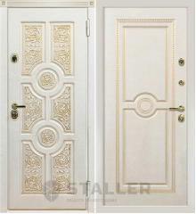 Дверь входная металлическая СТАЛЛЕР Версаче белый/ белый