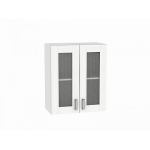 Прямая кухня Лофт-01 Snow Veralinga - Шкаф верхний с 2-мя остекленными дверцами Лофт В 600 Snow Veralinga-Белый