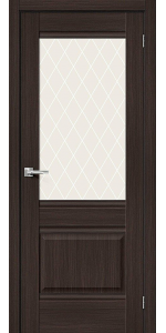 Межкомнатная дверь BRAVO Прима-3 Wenge Veralinga / White Сrystal