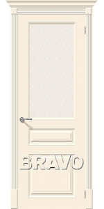 Межкомнатная дверь BRAVO Скинни-15.1 Cream White Сrystal