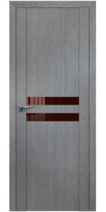 Межкомнатная дверь Profildoors 2.03XN Грувд серый Стекло Коричневый лак