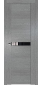 Межкомнатная дверь Profildoors 2.01XN Грувд серый Стекло Черный лак