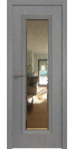 Межкомнатная дверь Profildoors 51ZN Грувд серый Зеркало патина