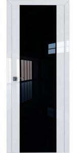 Межкомнатная дверь Profildoors 8L Белый люкс Стекло Черный триплекс
