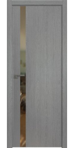 Межкомнатная дверь Profildoors 6ZN Грувд серый Зеркало