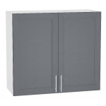 Прямая кухня Сканди-03 Graphite Softwood / Белый - Шкаф верхний с 2 дверцами «Сканди» В920 Ш800 (Белый/Graphite Softwood)