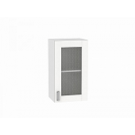 Прямая кухня Лофт-01 Snow Veralinga - Шкаф верхний с 1-ой остекленной дверцей Лофт В 400 Snow Veralinga-Белый