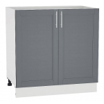 Прямая кухня Сканди-03 Graphite Softwood / Белый - Шкаф нижний с 2 дверцами «Сканди» Ш800 (Белый/Graphite Softwood)