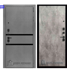 Входная дверь Двери регионов Президент Тренд Титан, Силк титан + черный пластик / Цемент светлый