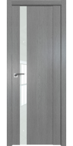 Межкомнатная дверь Profildoors 62XN Грувд серый Стекло Lacobel Белый лак