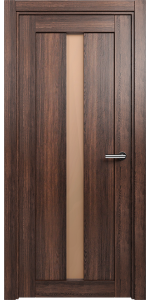 Межкомнатная дверь STATUS OPTIMA 134 ОРЕХ Стекло сатинато бронза