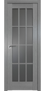 Межкомнатная дверь Profildoors 102XN Грувд серый Стекло Графит