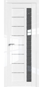 Межкомнатная дверь Profildoors 37L Белый люкс Стекло Дождь черный