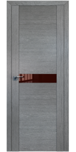 Межкомнатная дверь Profildoors 2.05XN Грувд серый Стекло Коричневый лак