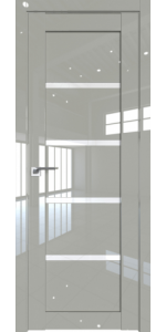 Межкомнатная дверь Profildoors 2.09L Галька люкс Стекло Белый триплекс