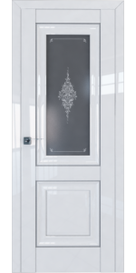 Межкомнатная дверь Profildoors 28L Белый люкс Стекло Кристалл графит