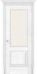 Межкомнатная дверь BRAVO Классико-13 Silver Ash СТ-White Сrystal
