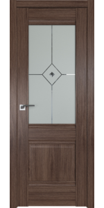 Межкомнатная дверь Profildoors 2XN Салинас темный Стекло Узор матовое с прозрачным фьюзингом(ромб)