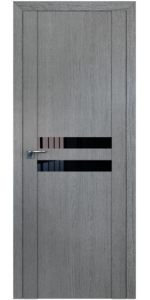 Межкомнатная дверь Profildoors 2.03XN Грувд серый Стекло Черный лак