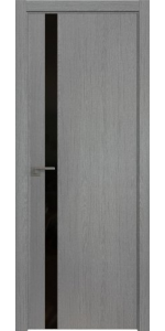 Межкомнатная дверь Profildoors 6ZN Грувд серый Черный лак