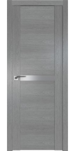 Межкомнатная дверь Profildoors 2.01XN Грувд серый Стекло Серебряный лак