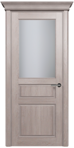 Межкомнатная дверь STATUS CLASSIC 532 ДУБ СЕРЫЙ стекло Сатинато белое