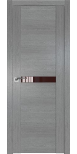 Межкомнатная дверь Profildoors 2.01XN Грувд серый Стекло Коричневый лак