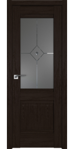 Межкомнатная дверь Profildoors 2XN Дарк браун Стекло Узор графит с прозрачным фьюзингом(ромб)