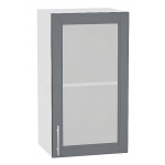 Прямая кухня Сканди-02 Graphite Softwood/ Белый - Шкаф верхний с 1 остекленной дверцей «Сканди» В720 Ш400 (Белый/Graphite Softwood)