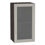 Прямая кухня Сканди-02 Grey Softwood/ Венге - Шкаф верхний с 1 остекленной дверцей «Сканди» В720 Ш400 (Венге/Grey Softwood)